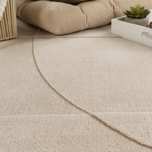 Nagymeretu nappali szonyeg, modern geometria mintaval krem 200x280 cm