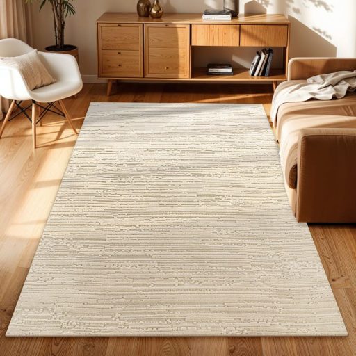 Nagymeretu nappali szonyeg, modern geometria mintaval krem 200x280 cm