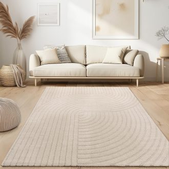 Skandinav stilusu nappali szonyeg absztrakt mintas krem 80x150 cm