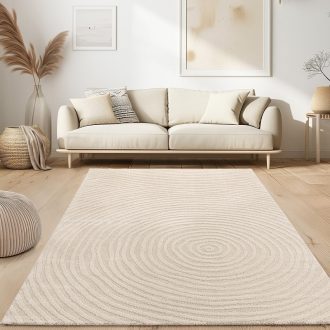 Krem modern skandinav nappali szonyeg geometria mintaval 160x220 cm