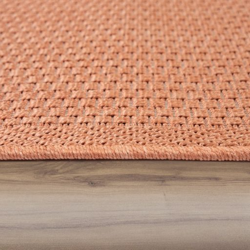 Kültéri szőnyeg lapos szövésű egyszínű lazac 160 cm kör alakú