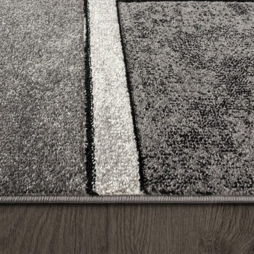 Daisy 3D hatású modern nagyméretű szőnyeg rövid szálú szürke 200x290 cm