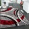 Szurke-piros csikos 3D nappali szonyeg geometrikus mintaval 80x300 cm
