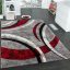 Szurke-piros csikos 3D nagymeretu nappali szonyeg geometrikus 200x290 cm