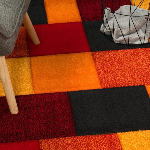 nagymeretu modern szonyeg negyzet mintaval piros 240x330 cm