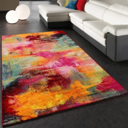 Modern festett hatású designer nagyméretű szőnyeg - színes 200x290 cm