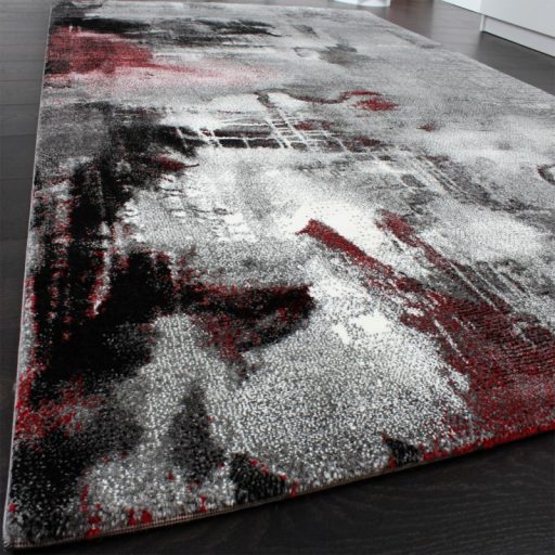 festett hatasu modern szonyeg szurke-piros 120x170 cm