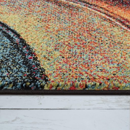 Modern nappali szonyeg - absztrakt mintas, rovid szalu, szines 160x230 cm