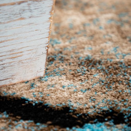 Modern szonyeg rombusz mintaval bezs-turkiz 120x170 cm