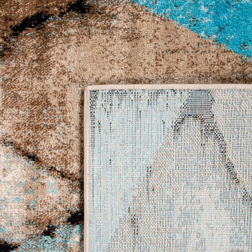 Modern szonyeg rombusz mintaval bezs-turkiz 80x150 cm