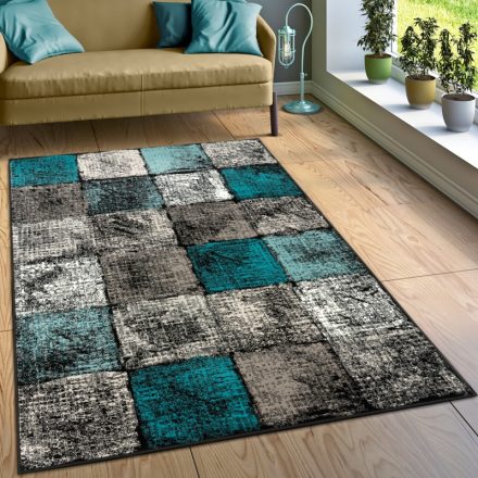 Modern geometria mintás designer szőnyeg - türkiz szőnyeg 120x170 cm