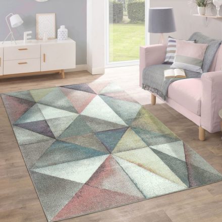 Modern szőnyeg pasztel geometriai rombusz mintával - színes szőnyeg 120x170 cm