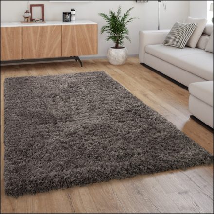 Flokati stílusú shaggy szőnyeg hosszú szálú puha bozontos szőnyeg antracit 240x340 cm