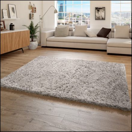 Flokati stílusú shaggy szőnyeg hosszú szálú bozontos - szürke 200 cm négyzet alakú
