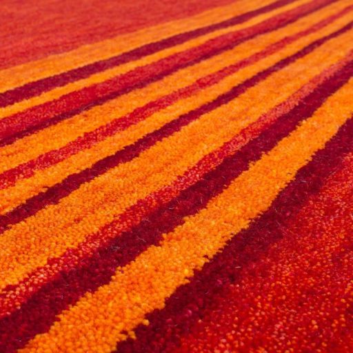 Gabbeh szőnyeg kézi csomózású gyapjú szőnyeg csíkos terrakotta-narancs 200x300 cm