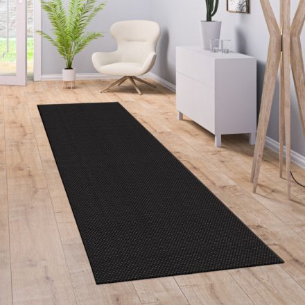 Kültéri és beltéri szőnyeg egyszínű sizál hatású fekete 80x200 cm