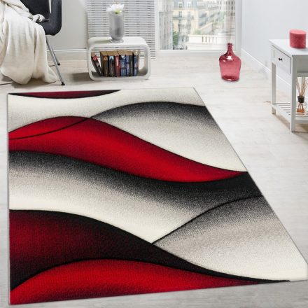 Absztrakt hullámok design modern szőnyeg piros 60x110 cm