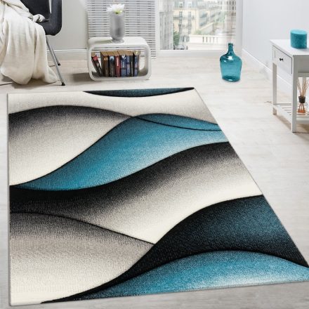 Absztrakt hullámok design szőnyeg türkiz 60x110 cm