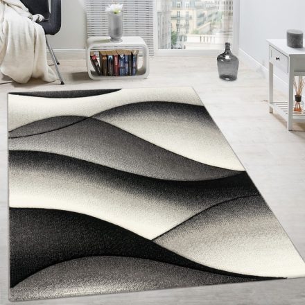 Absztrakt hullámok design szőnyeg - szürke 60x110 cm