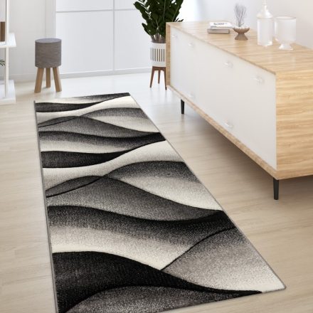 Absztrakt hullámok design modern szőnyeg - szürke 80x300 cm