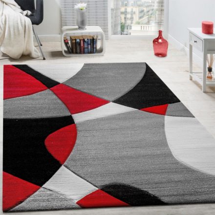 3D hatású design modern szőnyeg nappaliba absztrakt - piros 60x110 cm