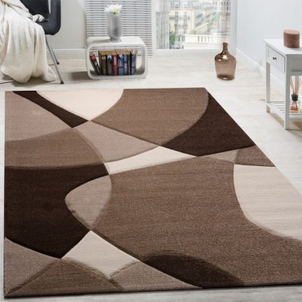 3D hatású design modern szőnyeg nappaliba absztrakt - barna 60x110 cm