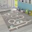 3D autopalyas szurke gyerekszonyeg fiuknak 160x230 cm