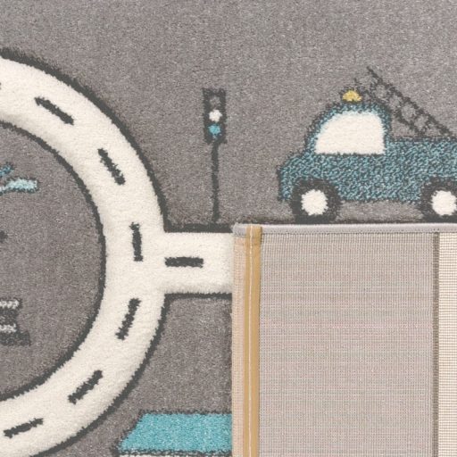 3D autopalyas szurke gyerekszonyeg fiuknak 120x170 cm