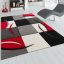 Nagymeretu 3D modern nappali szonyeg absztrakt piros-szurke 200x290 cm