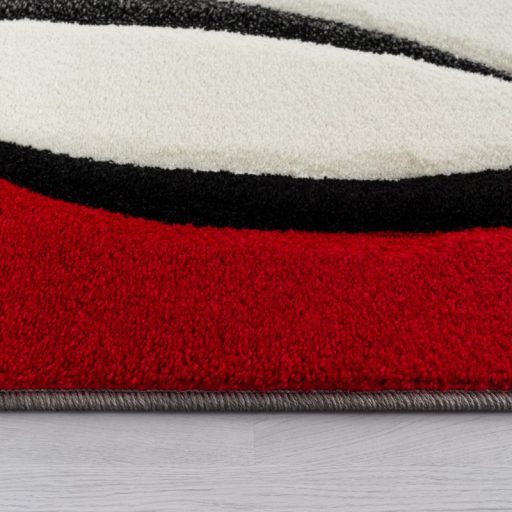 3D modern nappali szonyeg absztrakt piros-szurke 80x150 cm