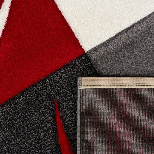 3D modern nappali szonyeg absztrakt piros-szurke 60x110 cm