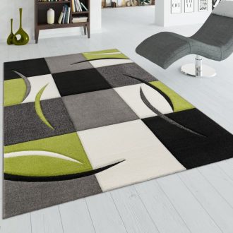 3D modern nappali szonyeg absztrakt zold-szurke 80x150 cm