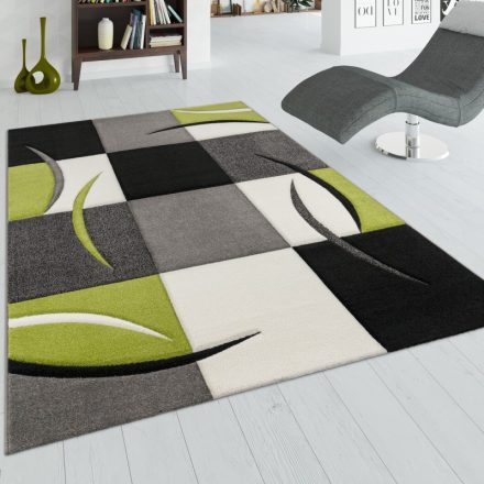 3D hatású design modern szőnyeg absztrakt zöld-szürke kockák 240x330 cm