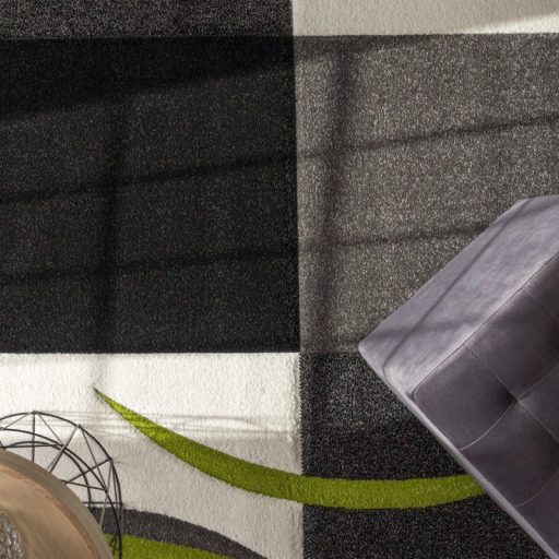 Nagymeretu 3D modern nappali szonyeg absztrakt zold-szurke 200x290 cm