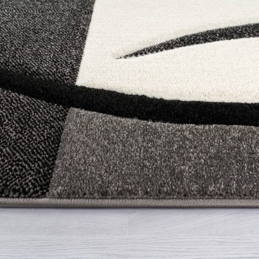 3D modern nappali szonyeg absztrakt fekete-feher 80x150 cm