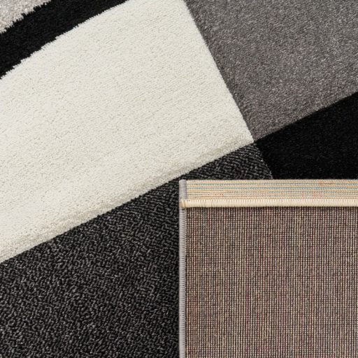 3D modern nappali szonyeg absztrakt fekete-feher 80x150 cm