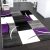 Nagyméretű 3D modern szőnyeg absztrakt lila-szürke kockák 200x290 cm