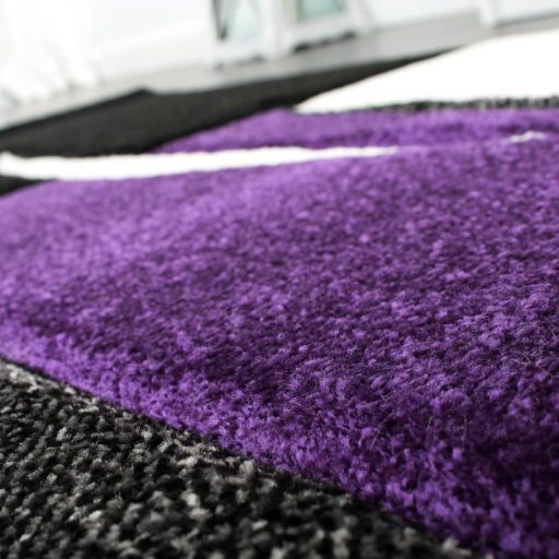 Nagymeretu 3D modern nappali szonyeg absztrakt lila-szurke 200x290 cm