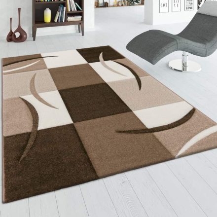 3D nagyméretű modern szőnyeg absztrakt - barna kockák 300x400 cm
