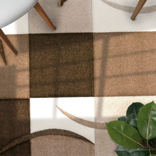 3D hatasu design modern nappali szonyeg absztrakt, barna 60x110 cm