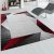 Piros szőnyeg rövid szálú design bordűrös modern szőnyeg 200x290 cm
