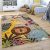 Vadállatos gyerekszőnyeg bézs szőnyeg gyerekszobába 133x133 cm négyzet