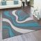 3D modern nappali szonyeg hullam mintaval - turkiz szonyeg 160x230 cm