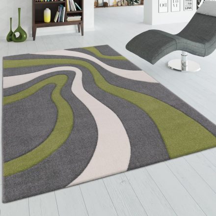 3D hatású design modern szőnyeg hullám zöld-szürke 80x150 cm