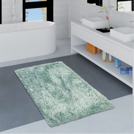 Shaggy fürdőszoba szőnyeg egyszínű bolyhos szőnyeg türkiz 40x55 cm