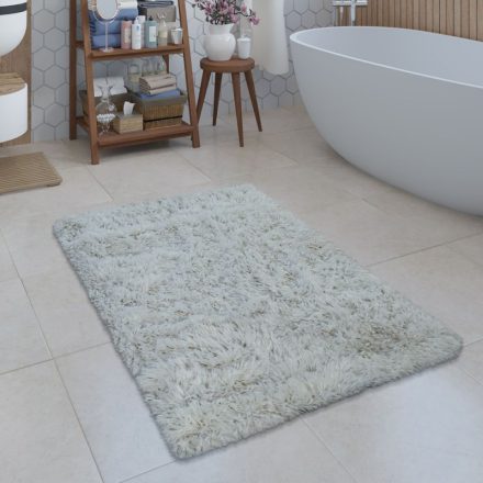 Shaggy fürdőszoba szőnyeg egyszínű bolyhos szőnyeg krém 80x150 cm
