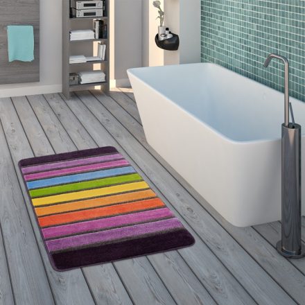 Fürdőszoba szőnyeg csíkos színes 40x55 cm