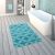 Fürdőszoba szőnyeg rövidszálú mintás egyszínű türkiz 80x150 cm