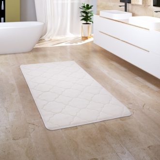   Puha csúszásmentes fürdőszoba szőnyeg marokkói mintával krém 60x100 cm