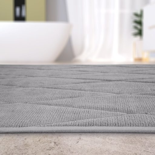 Puha csúszásmentes 3D fürdőszoba szőnyeg rombusz szürke 60x100 cm